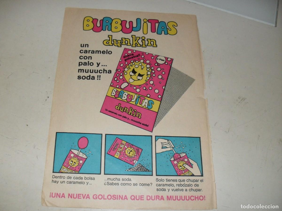 BDs: LAMINA PUBLICITARIA:PUBLICIDAD CARAMELO BURBUJITAS DUNKIN,BRUGUERA,A&Ntilde;OS 70