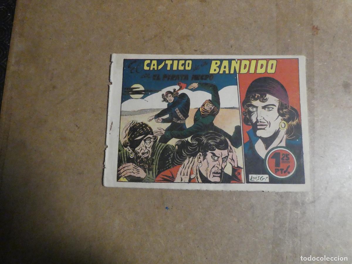 BDs: el pirata negro n&ordm; 8, bruguera 1948, proviene de encuadernaci&oacute;n medidas 16'5 x 24