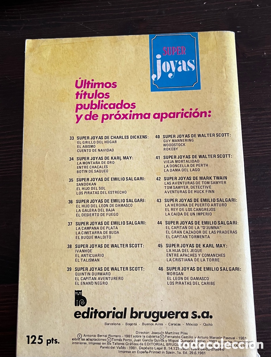 Tebeos: S&Uacute;PER JOYAS EMILIO SALGARI 44 BRUGUERA - Foto 2