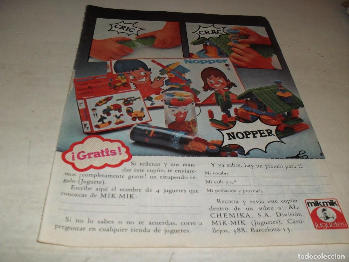 Tebeos: HOJA PUBLICITARIA CRIC,CRAC,NOPPER,DE MIK MIK JUGUETES.BRUGUERA,A&Ntilde;OS 70