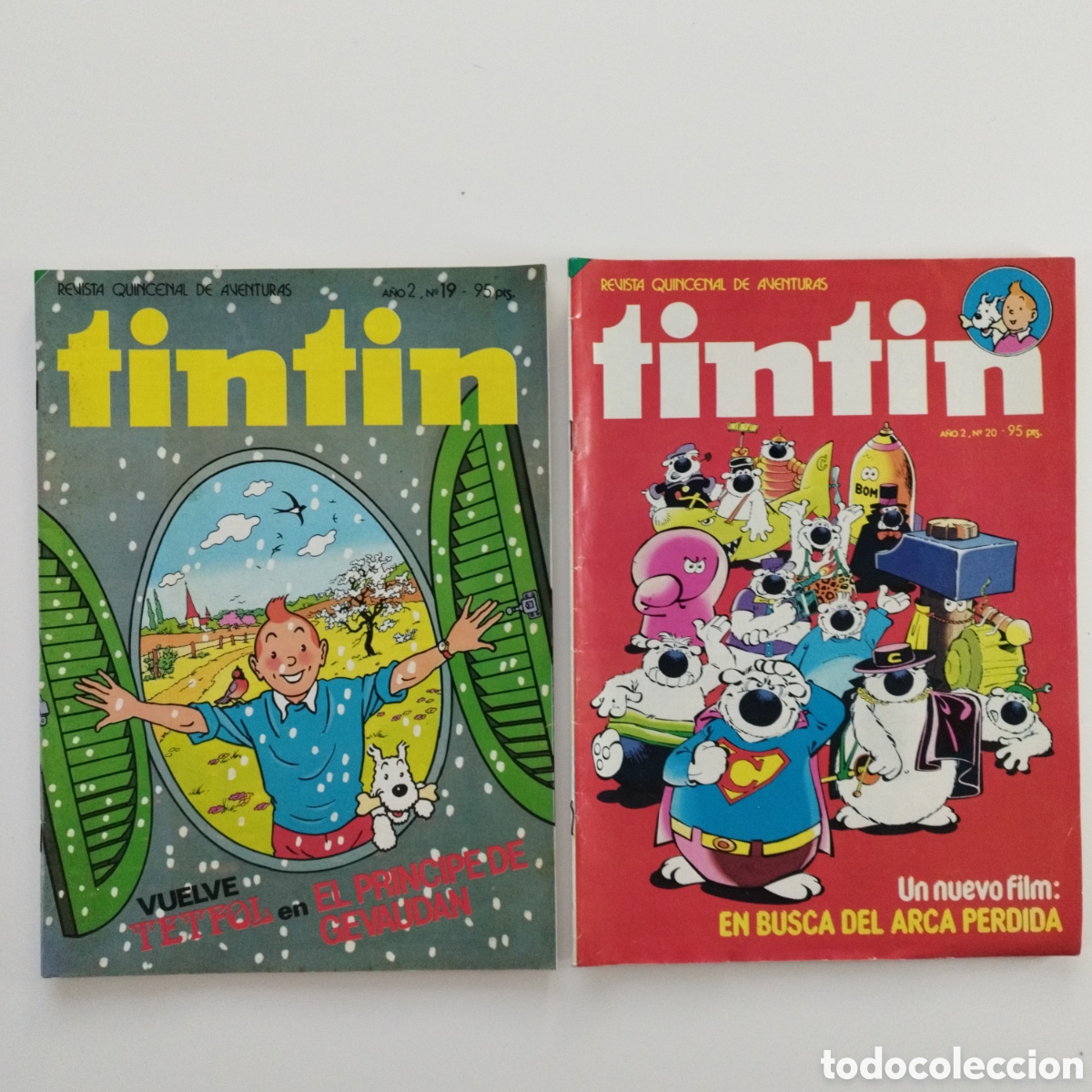 Giornalini: TINTIN / QUINCENAL / A&Ntilde;O 2 / # 19 - 20 / BRUGUERA / 1982 /