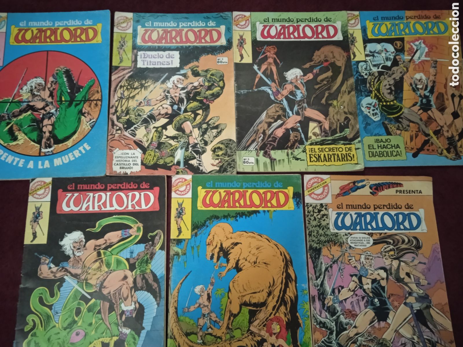 Livros de Banda Desenhada: EL MUNDO PERDIDO DE WARLORD -COLECCION COMPLETA 7 EJEMPLARES -ED. BRUGUERA