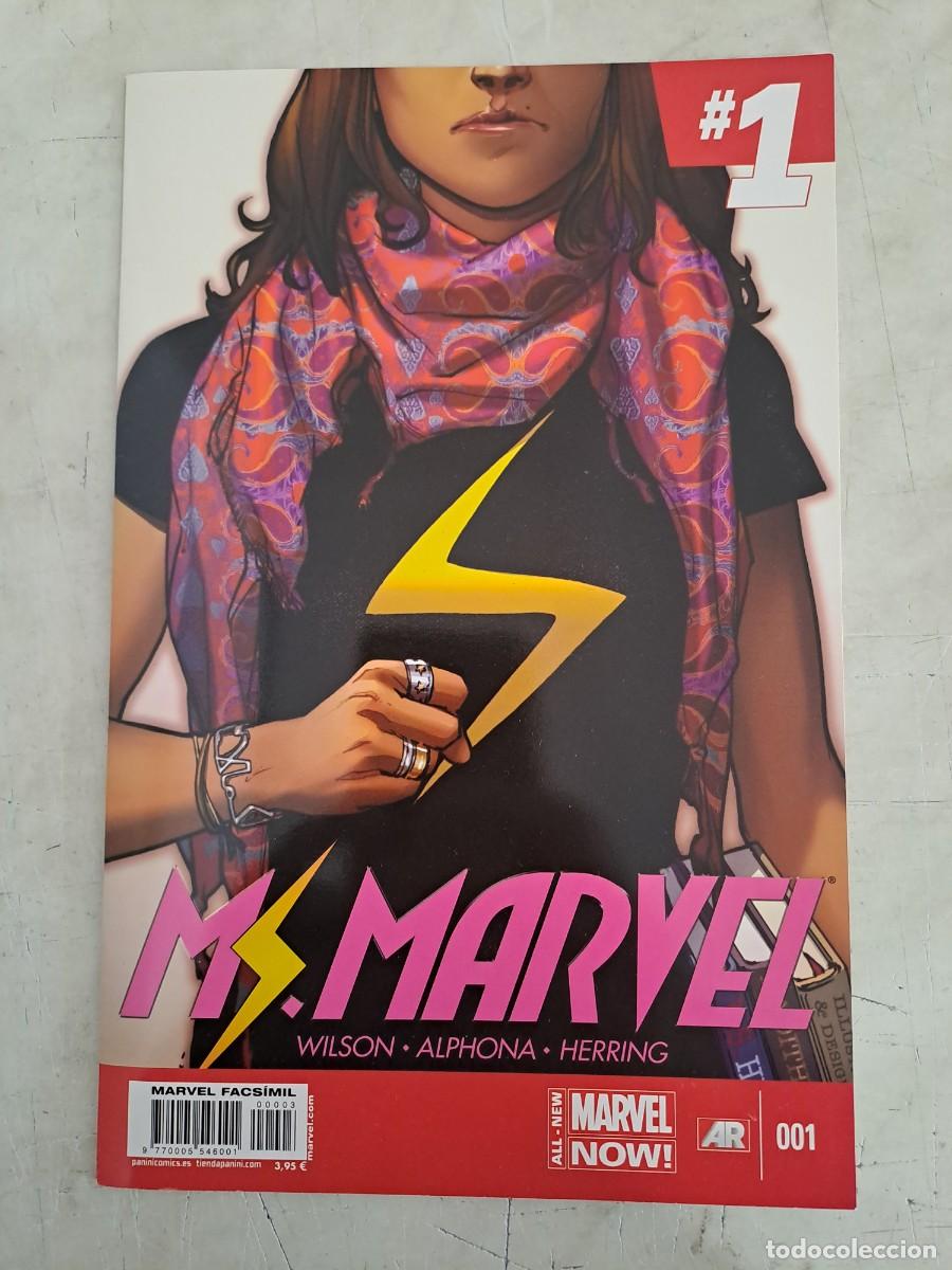 Tebeos: Marvel Facs&iacute;mil 3, Ms. Marvel, Panini en perfecto estado con el poster - Foto 1