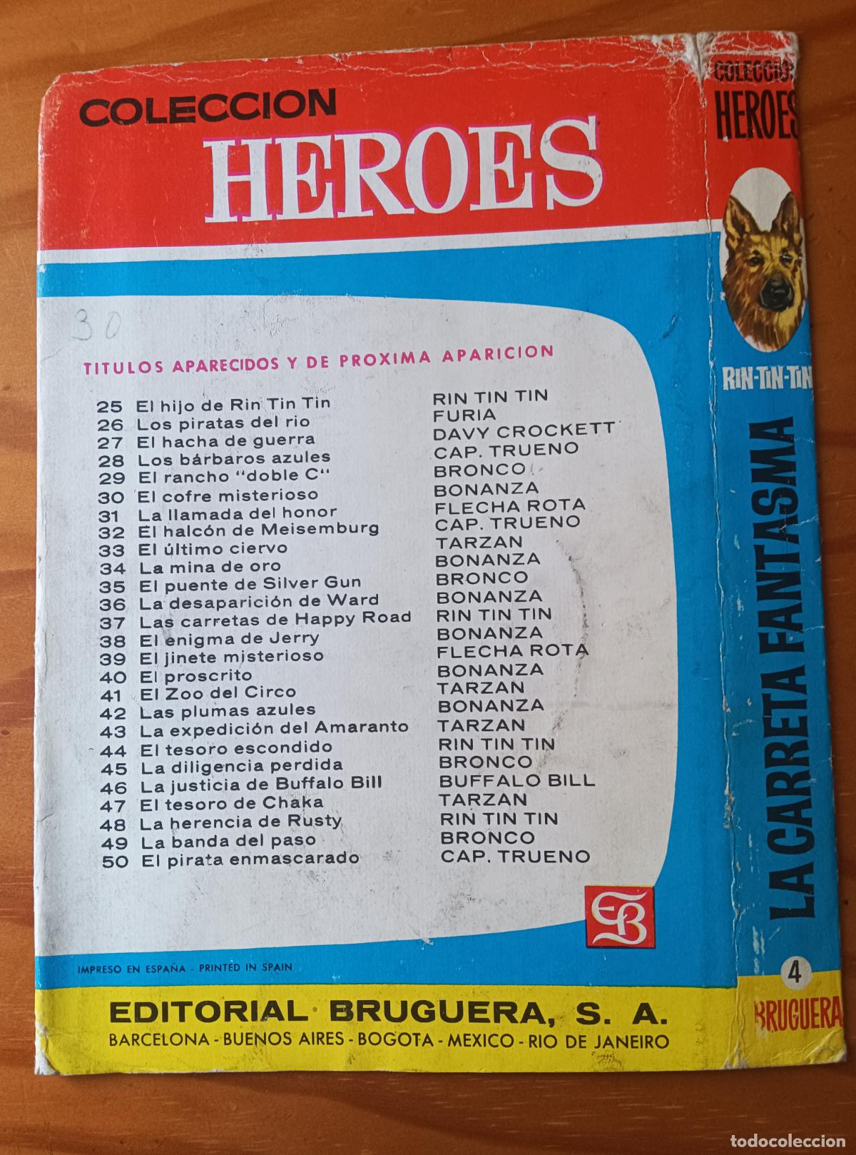 Tebeos: SOBRECUBIERTA COLECCION HEROES 4, RIN-TIN-TIN - Foto 2