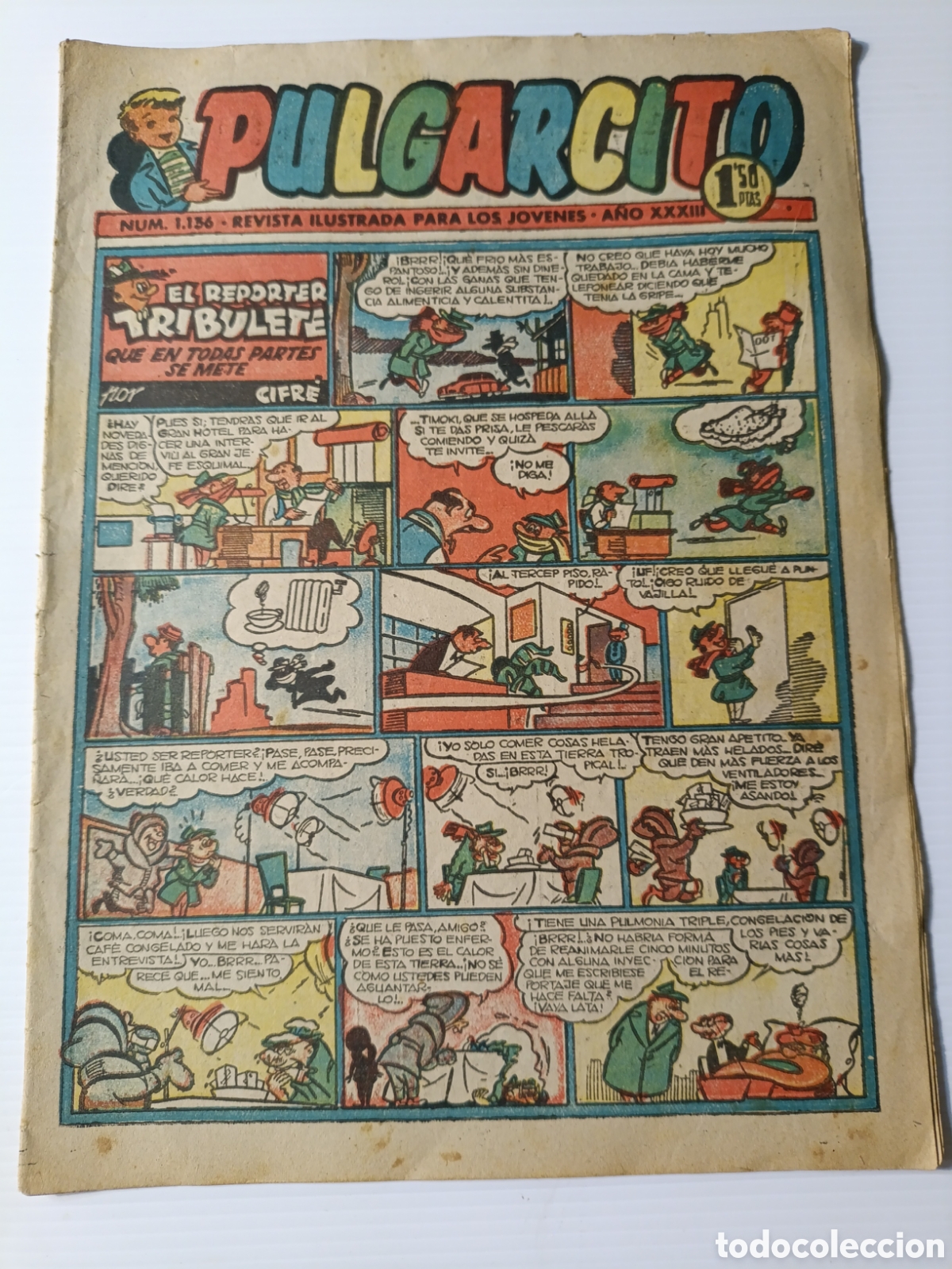Tebeos: Pulgarcito N&uacute;m 1156 a&ntilde;o 1952 - Foto 1