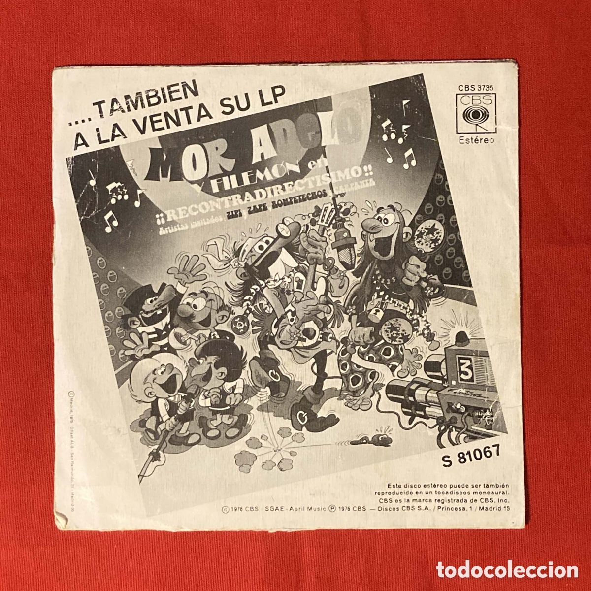 Tebeos: Mortadelo y Filem&oacute;n, Single 7&rdquo;, 1975. CBS - Foto 2