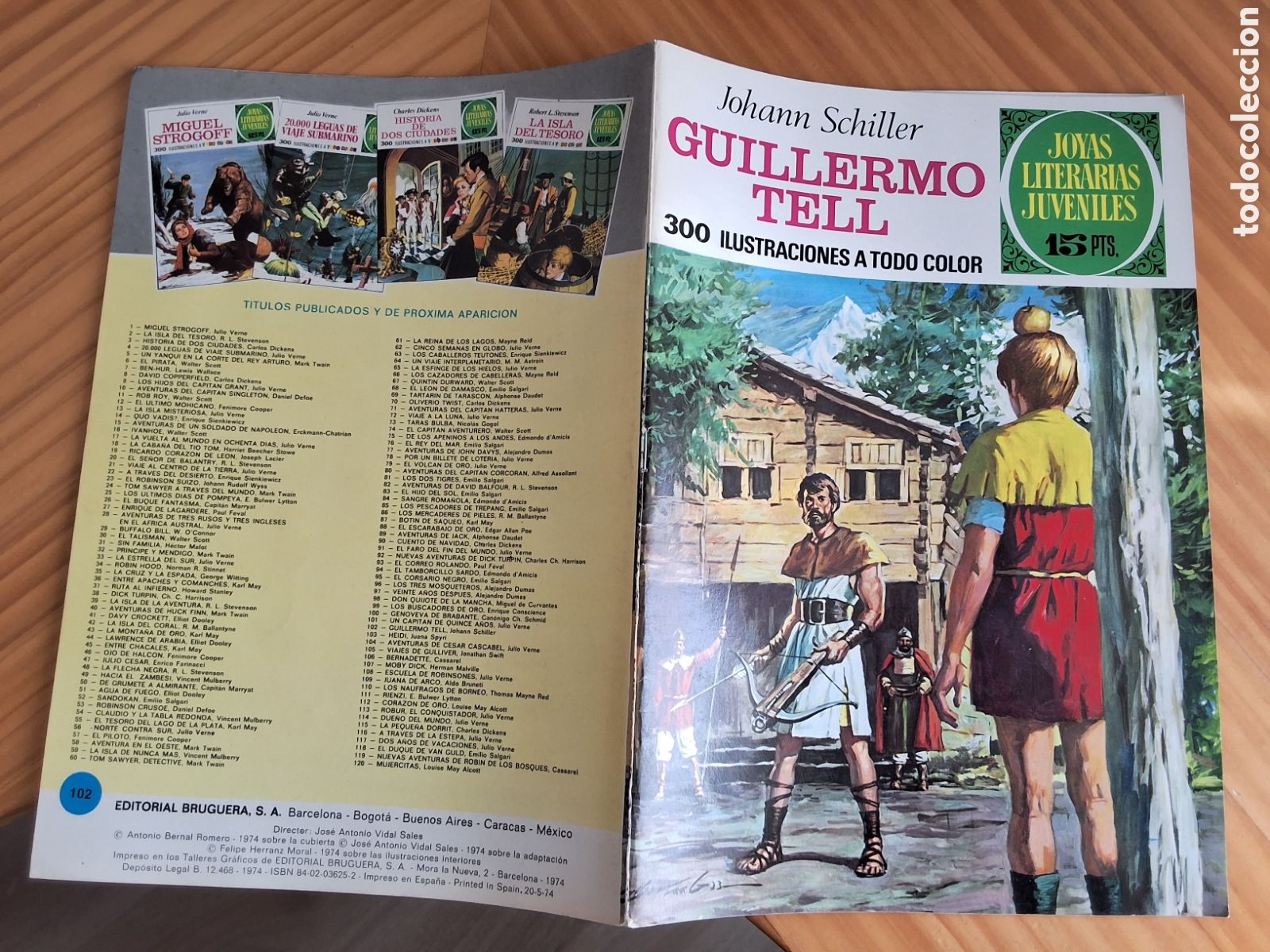 Tebeos: Joyas literarias juveniles comic n&uacute;mero 102 Guillermo Tell a&ntilde;o 1974/5 edici&oacute;n 1&deg;