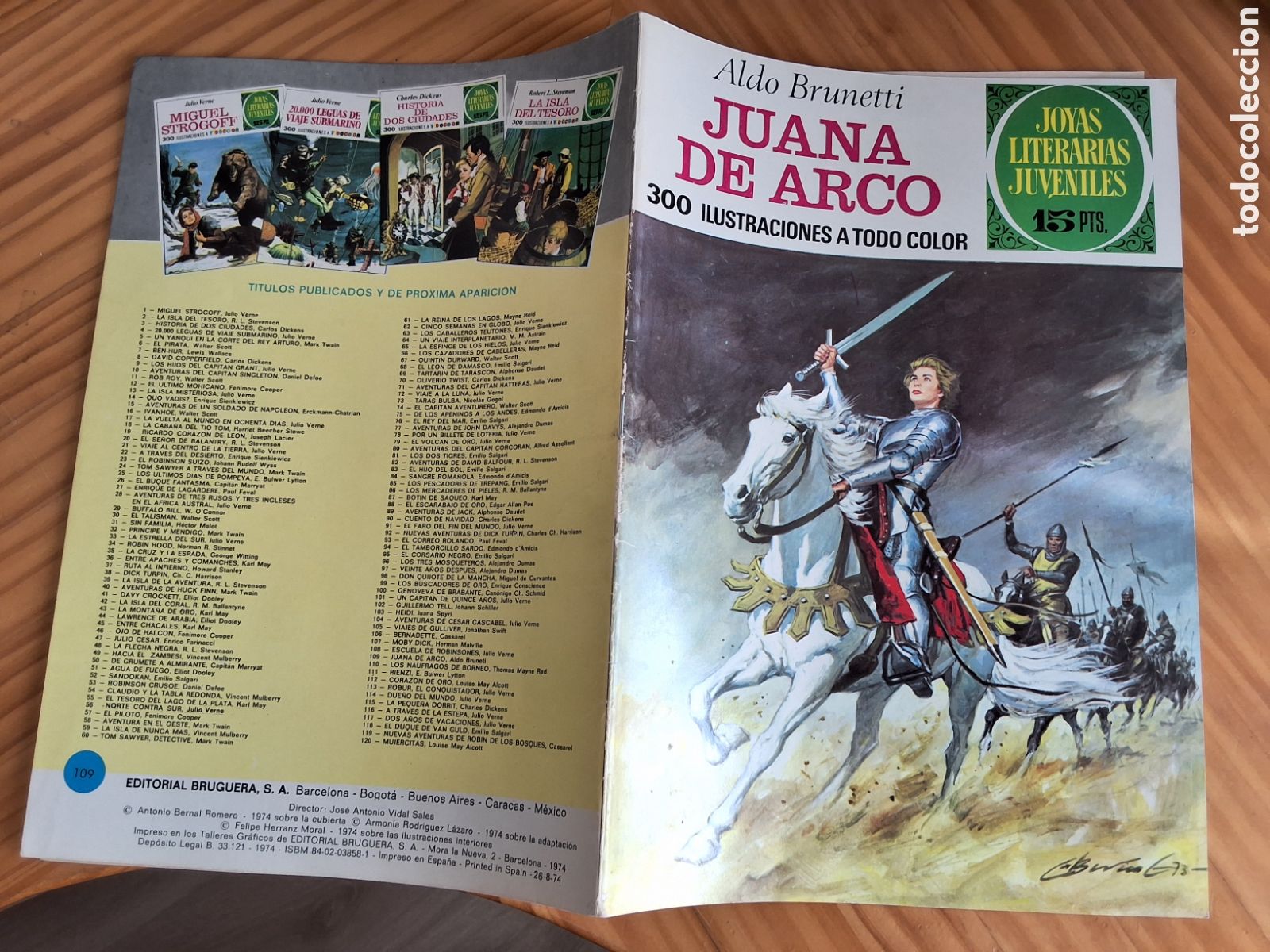 Tebeos: Joyas literarias juveniles comic n&uacute;mero 109 Juana de Arco a&ntilde;o 1974/8 edici&oacute;n 1&deg;