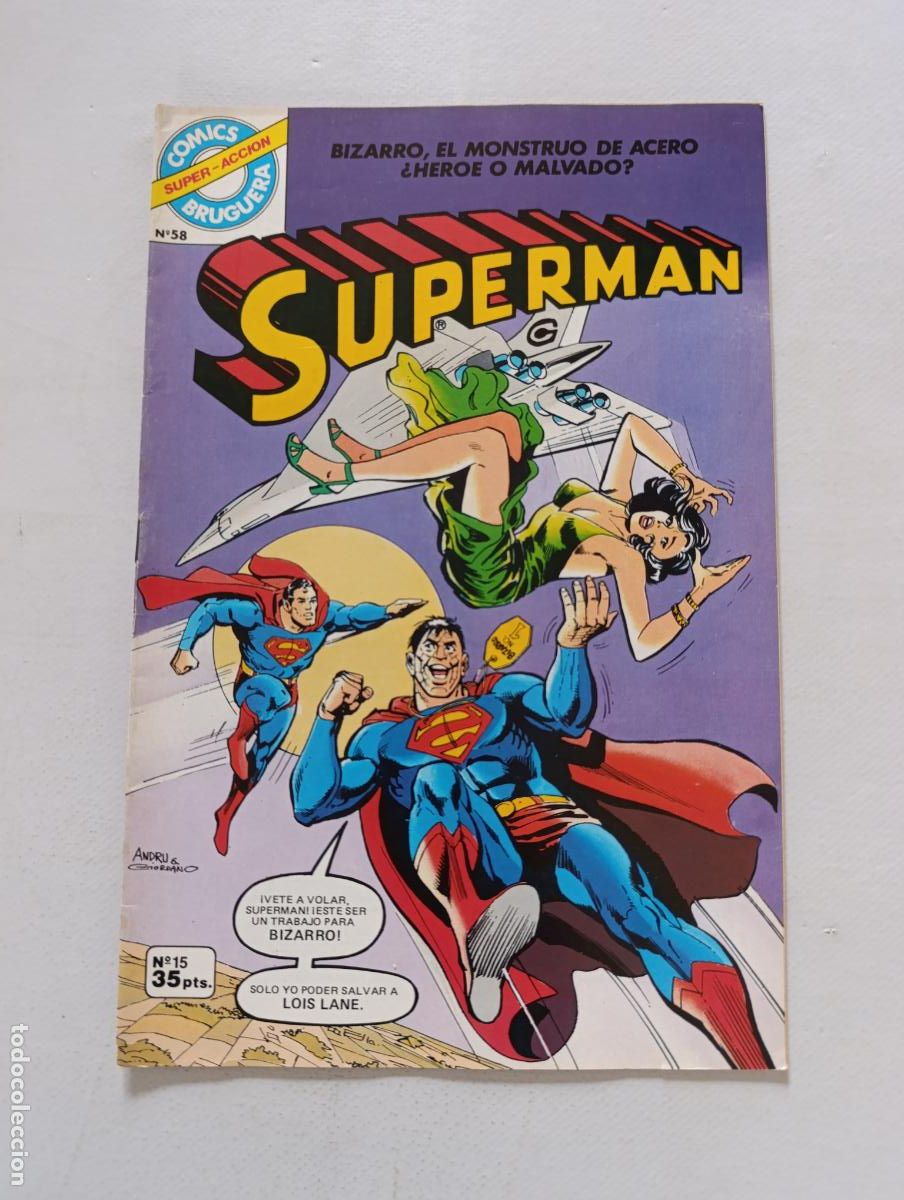 Tebeos: SUPERMAN N&ordm; 15 / SUPER ACCION N&ordm; 58 - BRUGUERA (125)