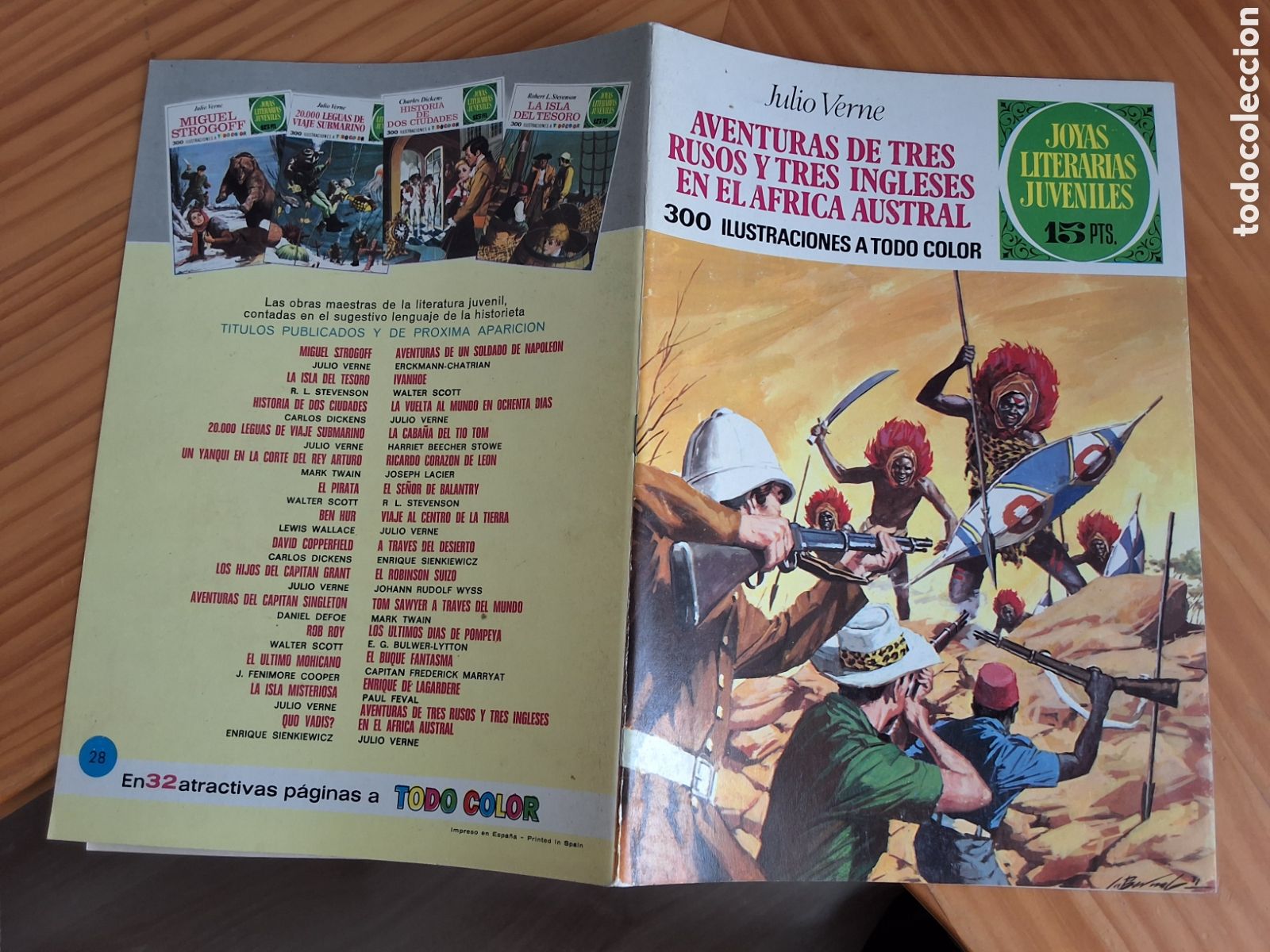 Tebeos: Joyas literarias juveniles comic 28 aventuras 3 rusos y 3 ingleses &Aacute;frica austral 1971 edici&oacute;n 1&deg;