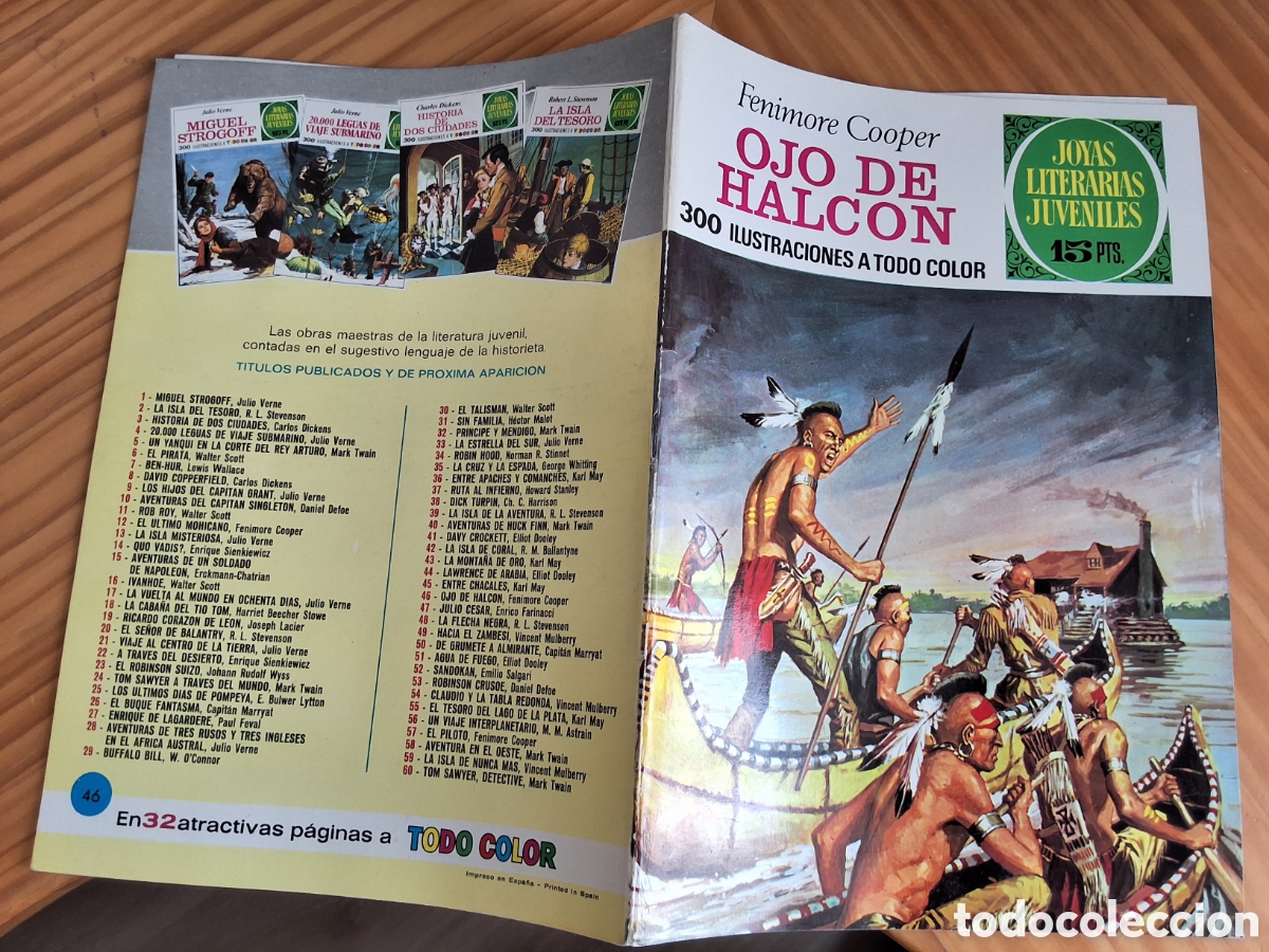 Tebeos: Joyas literarias juveniles comic n&uacute;mero 46 ojo de halcon a&ntilde;o 1972 edici&oacute;n 1&deg;
