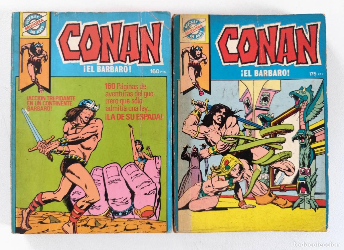 Tebeos: POCKET DE ASES # 8, 19 - CONAN (BARRY SMITH, JOHN BUSCEMA) ~ MARVEL/BRUGUERA(1981)