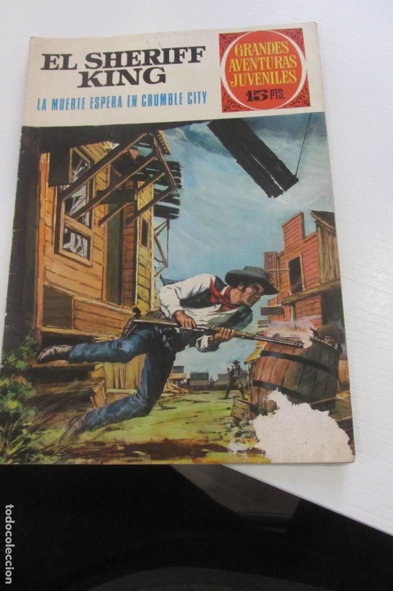 Tebeos: GRANDES AVENTURAS JUVENILES. EL SHERIFF KING. N&ordm; 16. LA MUERTE ESPERABA EN CRUMBLE .BRUGUERA ARX28