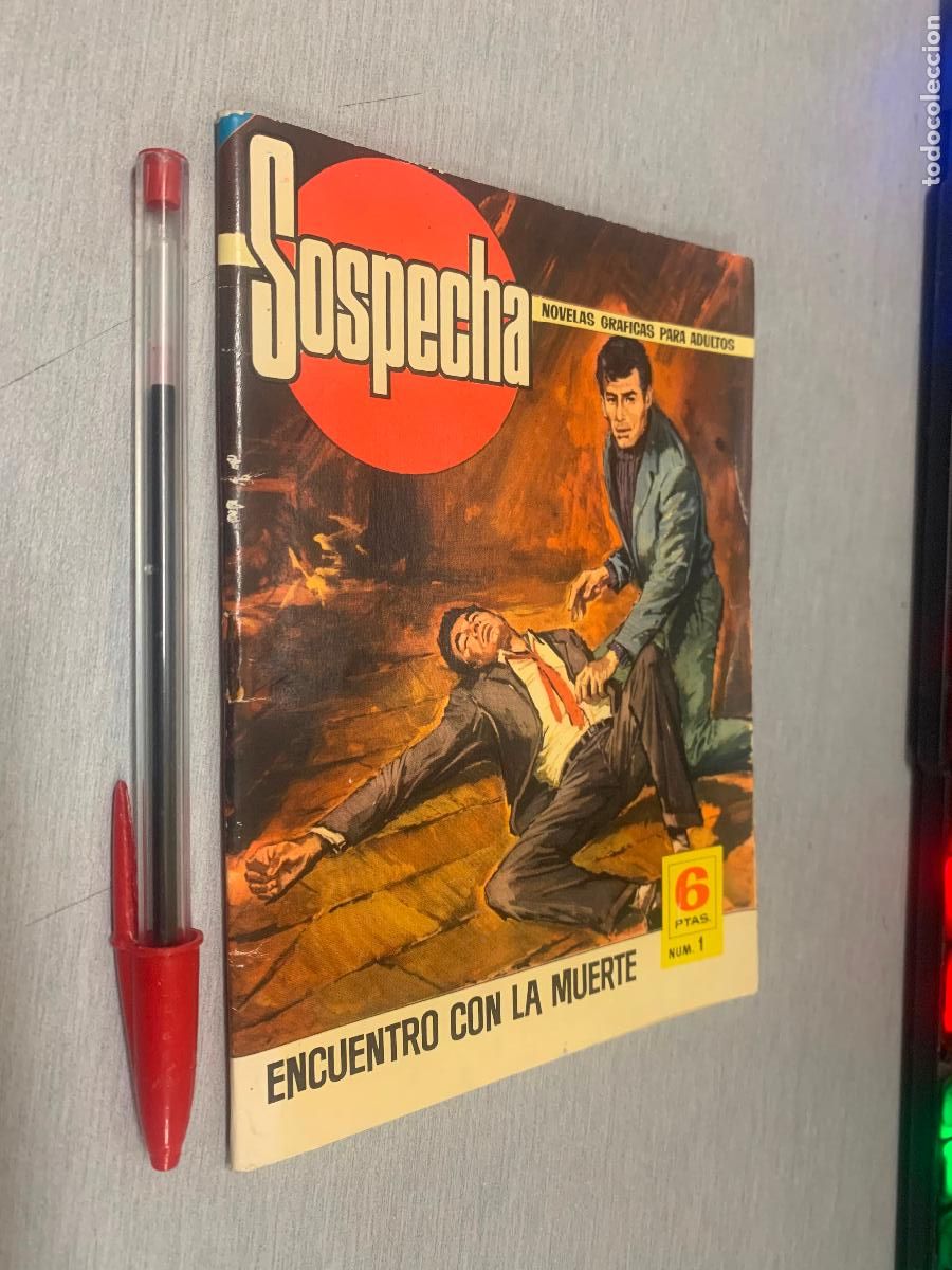 Tebeos: SOSPECHA N&ordm; 1: ENCUENTRO CON LA MUERTE / NOVELA GR&Aacute;FICA - BRUGUERA 1964 (6 PTAS.)