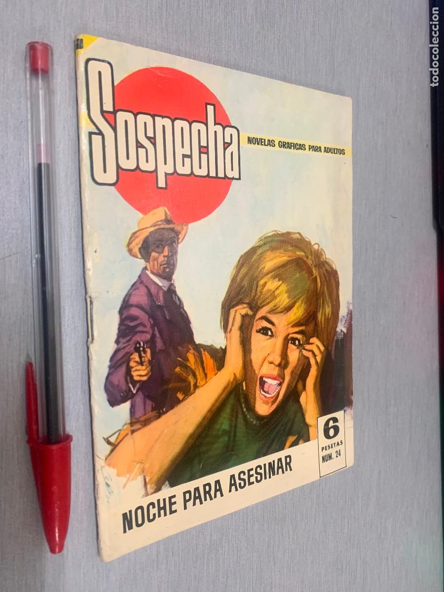 Tebeos: SOSPECHA N&ordm; 24: NOCHE PARA ASESINAR / NOVELA GR&Aacute;FICA - BRUGUERA 1966 (6 PTAS.)