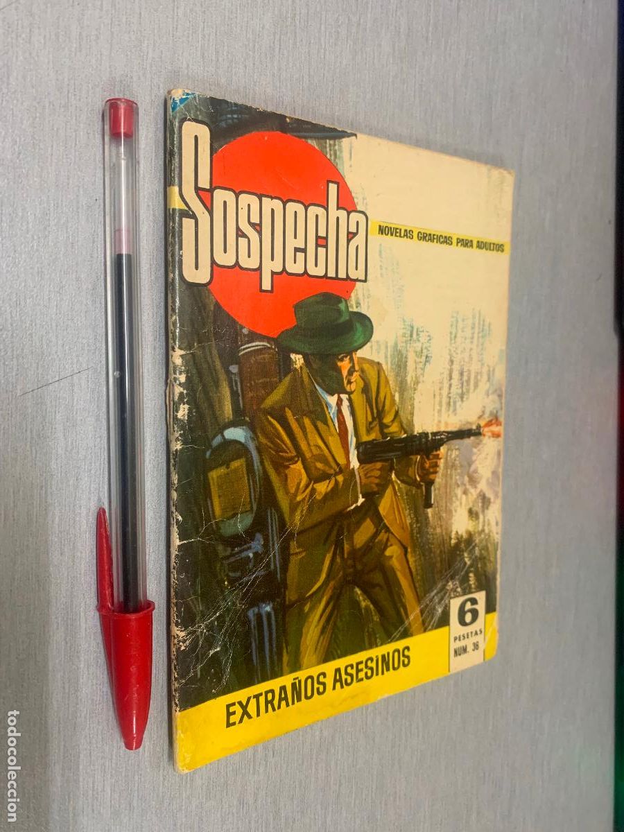Tebeos: SOSPECHA N&ordm; 36 EXTRA&Ntilde;OS ASESINOS / NOVELA GR&Aacute;FICA - BRUGUERA 1966 (6 PTAS.)