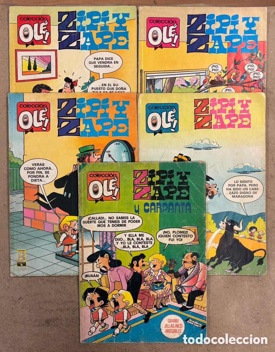Tebeos: ZIPI ZAPE. LOTE DE 5 EJEMPLARES COLECCI&Oacute;N OL&Eacute;! DE EDITORIAL BRUGUERA Y DE EDICIONES B.