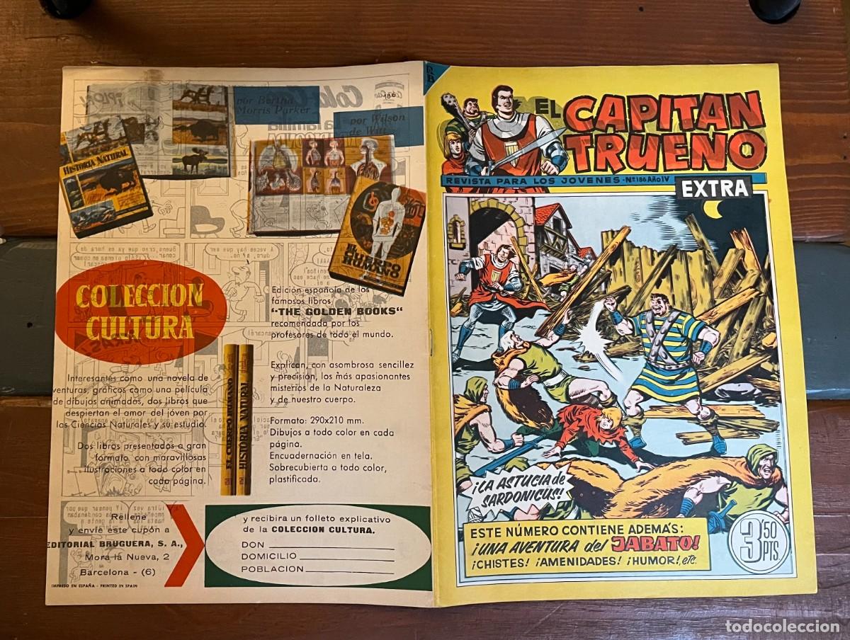 Tebeos: COMIC CAPITAN TRUENO 186 EXTRA 1963 ORIGINAL ERROR IMPRENTA PORTADA Y CONTRAPORTADA