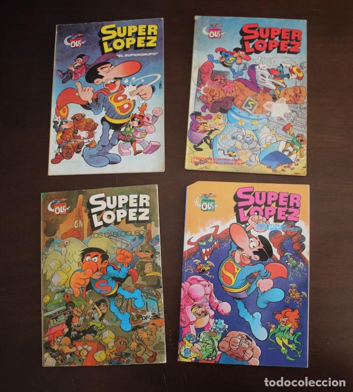 Tebeos: LOTE 4 COMICS SUPER LOPEZ BRUGUERA 1 2 3 7 EL SUPERGRUPO LOS CABECICUBOS SUPERLOPEZ JAN