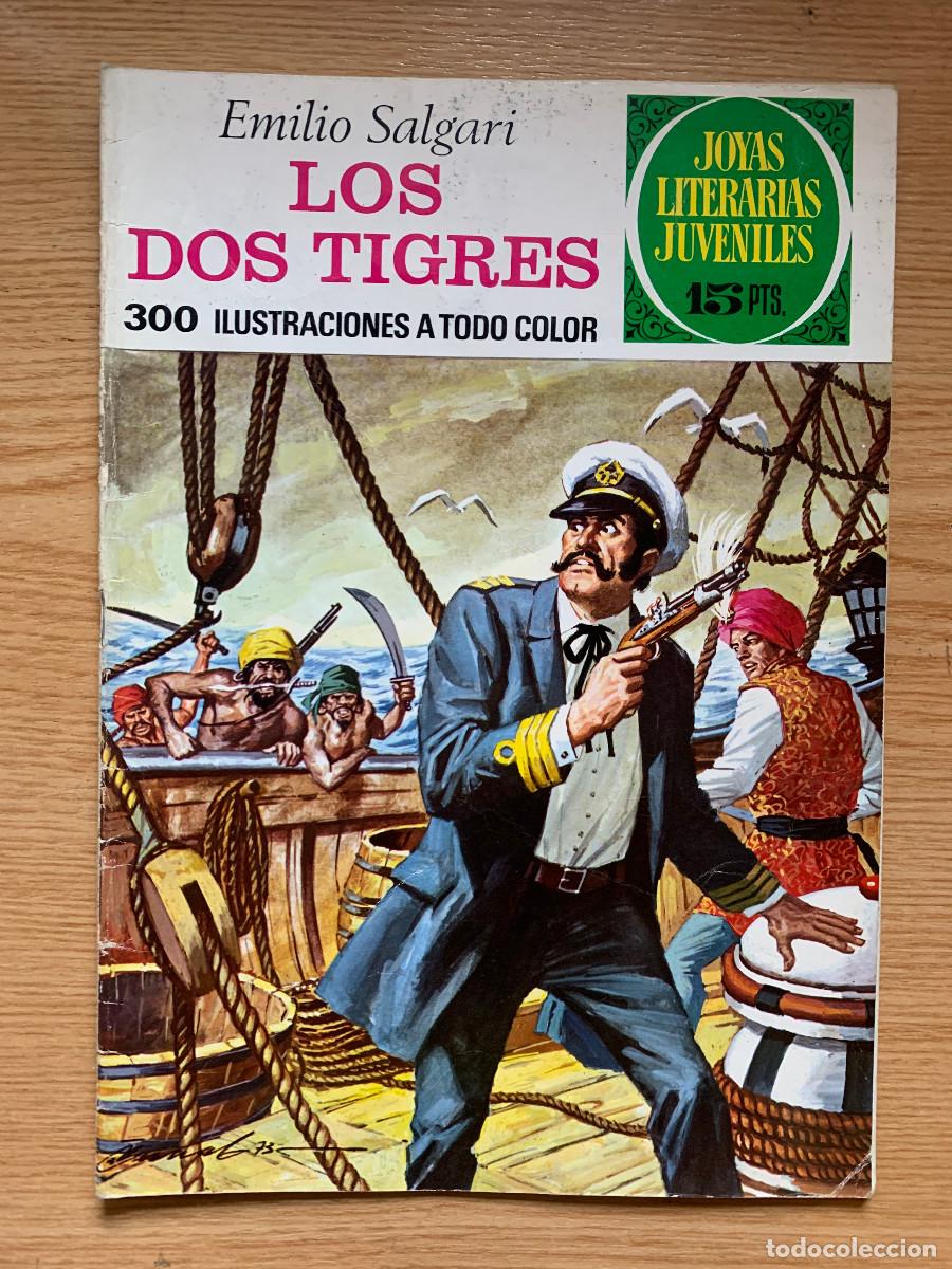 Tebeos: Joyas Literarias Juveniles n&ordm; 81: Los Dos Tigres de Emilio Salgari - 1&ordf; Edici&oacute;n 1973 - D4 Muy Bueno