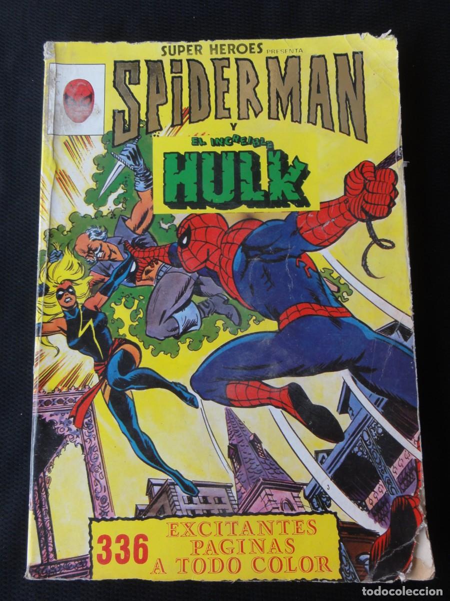 Tebeos: SUPER H&Eacute;ROES PRESENTA AVENTURAS IN&Eacute;DITAS DEL CINE Y LA TV. SPIDERMAN Y HULK. BRUGUERA. 1982. C-31B