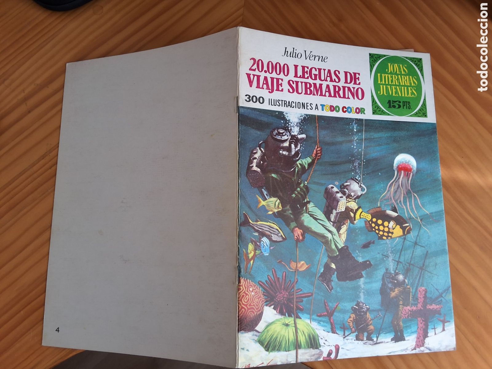 Tebeos: Joyas literarias juveniles comic num. 4 t&iacute;tulo 20.000 leguas viaje submarino 1970 edici&oacute;n 1&deg;