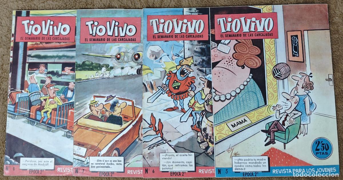 Tebeos: TIO VIVO n&ordm; 5, 6, 7 y 8 (Bruguera 1961) 4 tebeos.