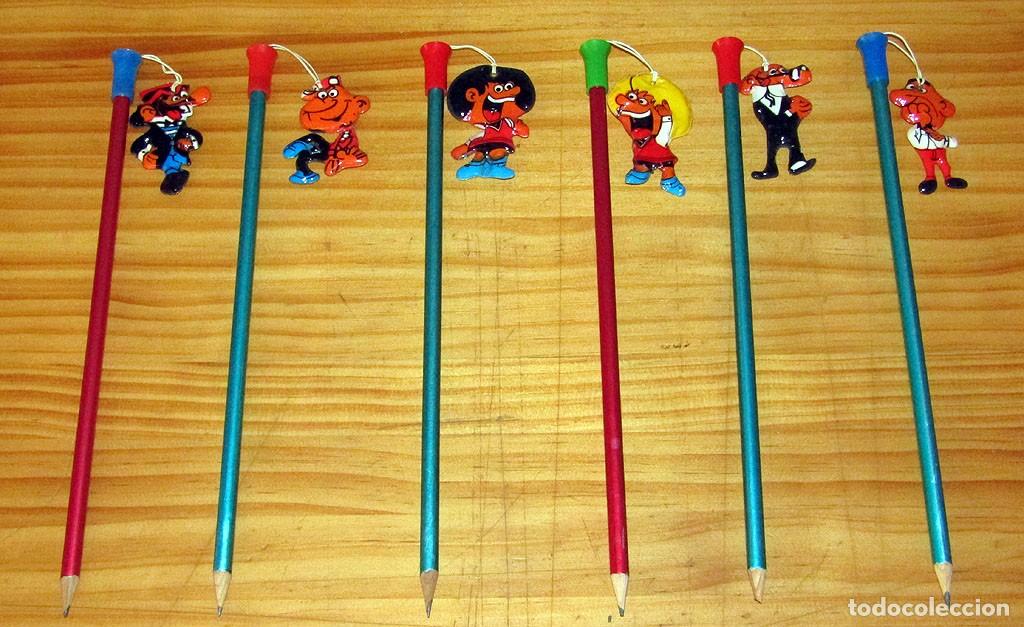 Tebeos: 6 LAPICES CON CAPUCHON PERSONAJES IBA&Ntilde;EZ ESCOBAR: MORTADELO, FILEMON, CARPANTA, SACARINO, ZIPI, ZAPE