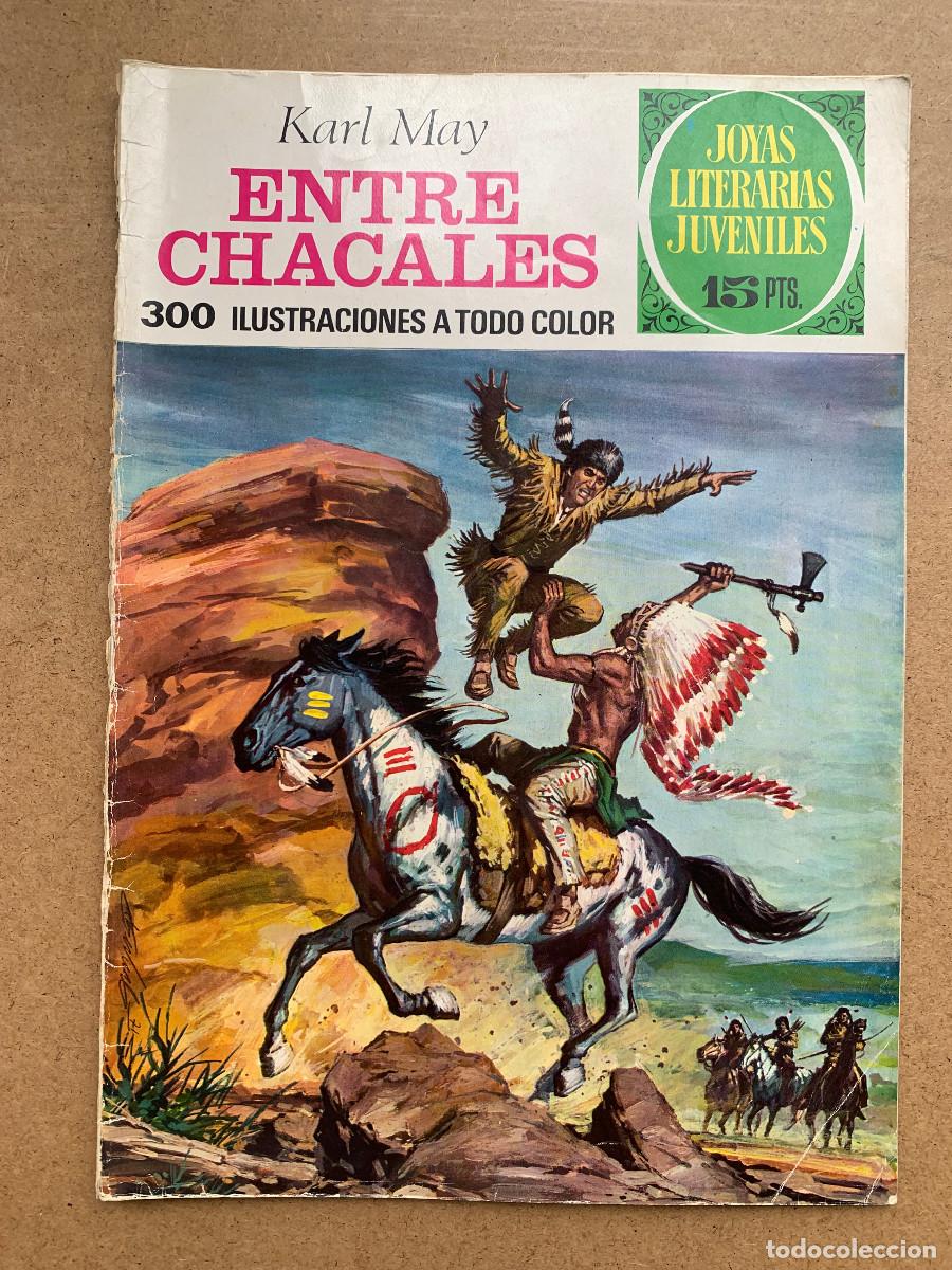 Tebeos: Joyas Literarias Juveniles n&ordm; 45: Entre Chacales de Karl May - 1&ordf; Edici&oacute;n 1972