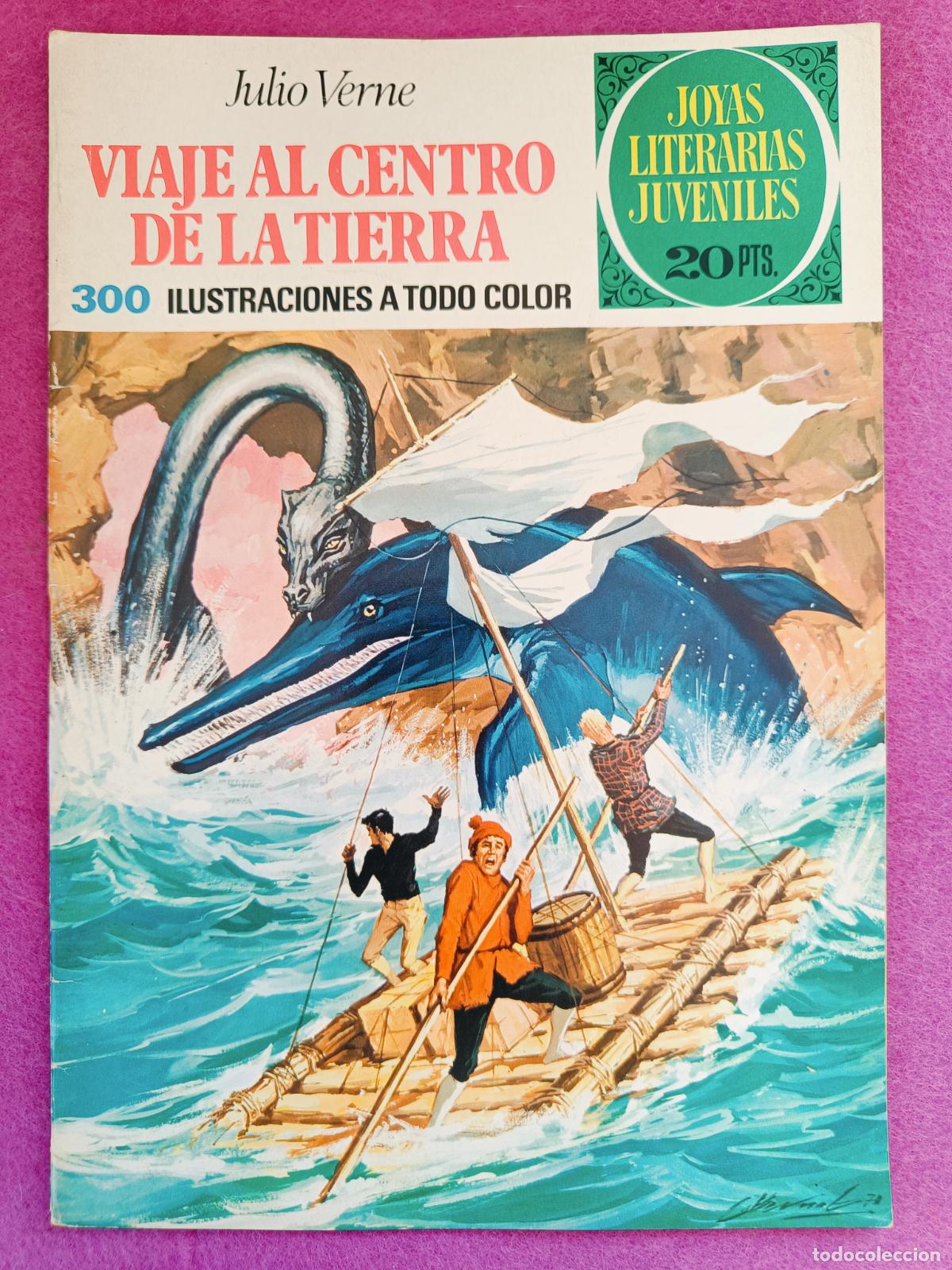 Tebeos: TEBEO JOYAS LITERARIAS JUVENILES JULIO VERNE VIAJE AL CENTRO DE LA TIERRA N&ordm; 21 ED. BRUGUERA 1975