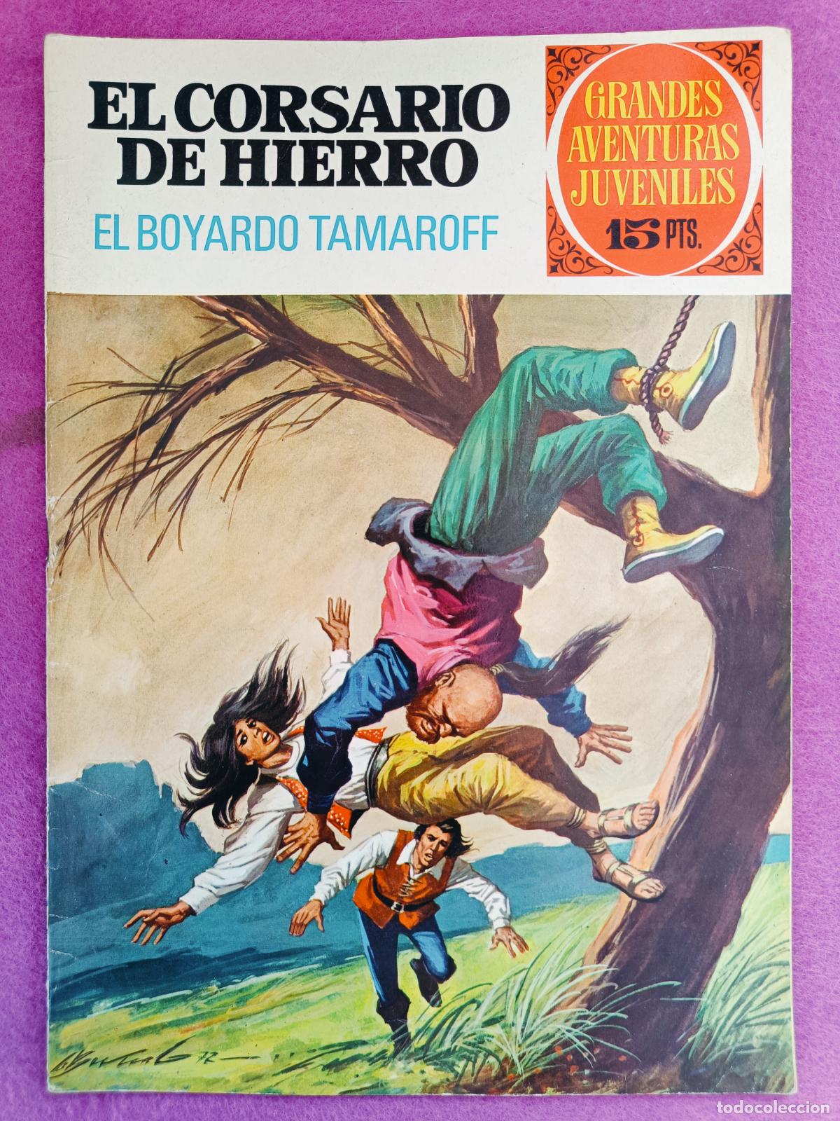 Tebeos: TEBEO JOYAS LITERARIAS JUVENILES EL CORSARIO DE HIERRO EL BOYARDO TAMAROFF N&ordm; 37 ED. BRUGUERA 1972