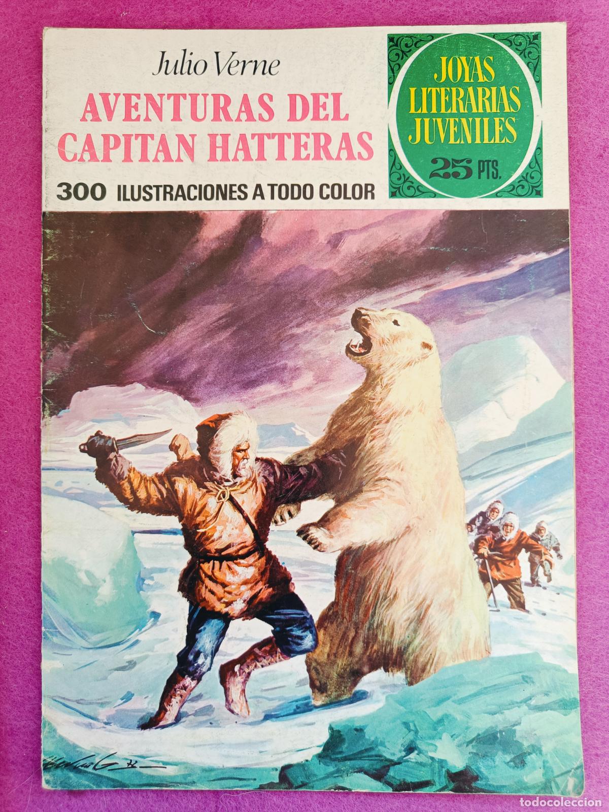 Tebeos: TEBEO JOYAS LITERARIAS JUVENILES JULIO VERNE AVENTURAS DEL CAPITAN HATTERAS N&ordm; 71 ED. BRUGUERA 1976