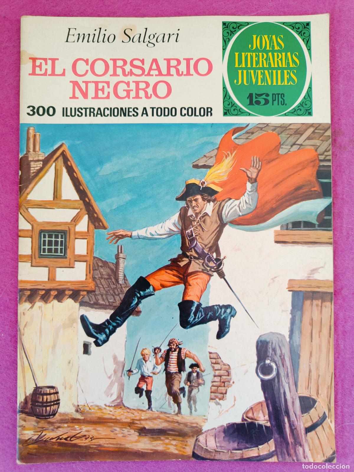 Tebeos: TEBEO JOYAS LITERARIAS JUVENILES EMILIO SALGARI EL CORSARIO NEGRO N&ordm; 95 ED. BRUGUERA 1974