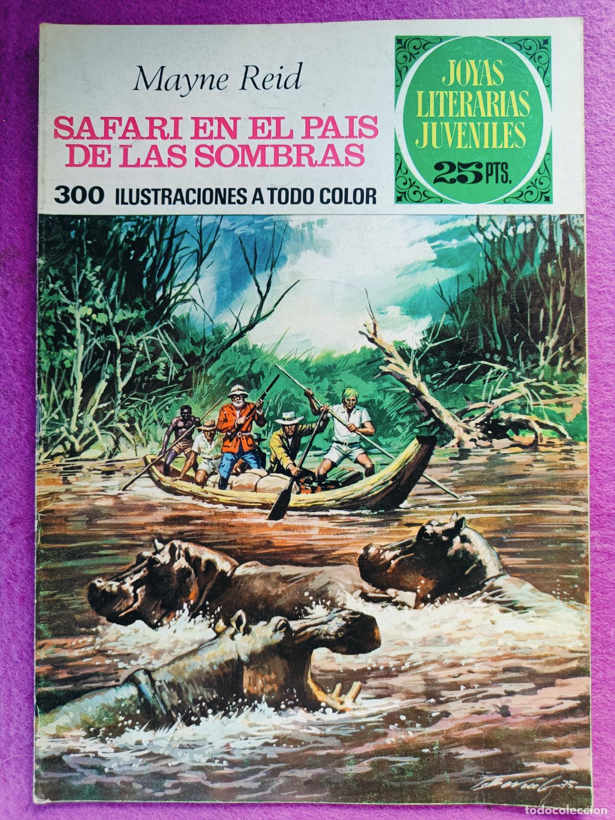 Tebeos: TEBEO JOYAS LITERARIAS JUVENILES MAYNE REID SAFARI EN EL PAIS DE LAS SOMBRA N&ordm; 145 ED. BRUGUERA 1975