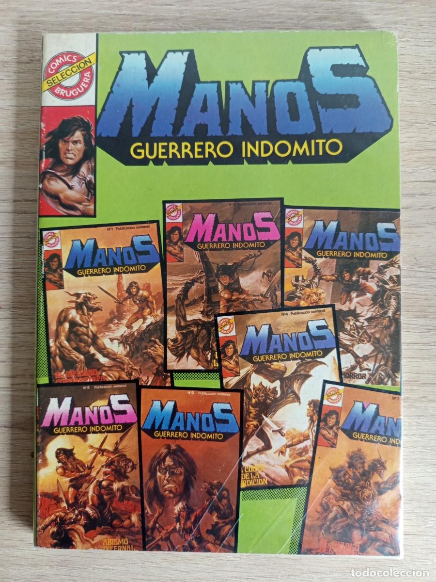 Tebeos: MANOS. GUERRERO IND&Oacute;MITO n&ordm;s 1 al 7. Retapado - Bruguera, 1984-1985