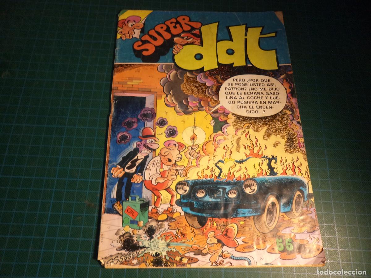 Tebeos: Super DDT. N&ordm; 94. Bruguera. Con se&ntilde;ales de uso.