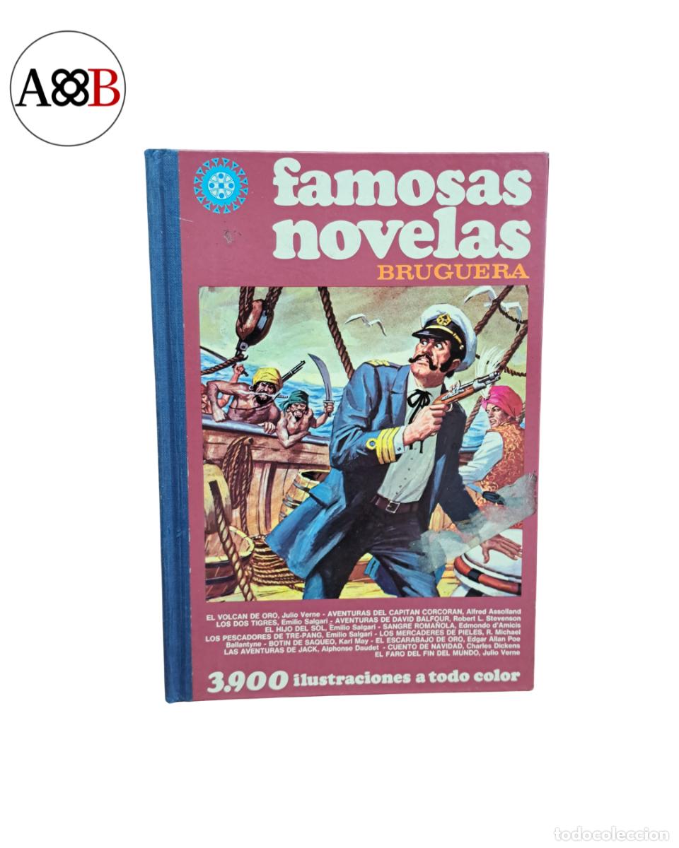 Tebeos: FAMOSAS NOVELAS BRUGUERA &mdash; 1&ordf; EDICI&Oacute;N ABRIL 1977 &mdash; Verne, Salgari, Poe, Dickens, Stevenson &mdash; Tapa du