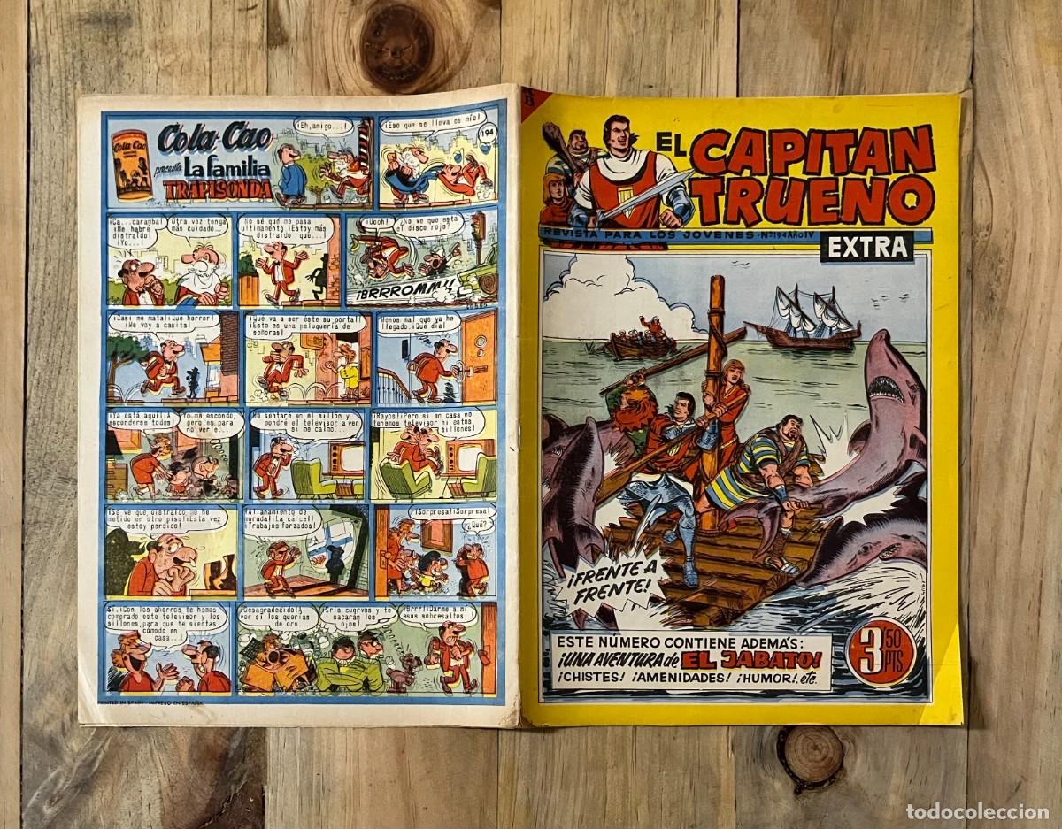 Tebeos: COMIC CAPITAN TRUENO 194 EXTRA 1963 ORIGINAL ERROR IMPRENTA PORTADA Y CONTRAPORTADA