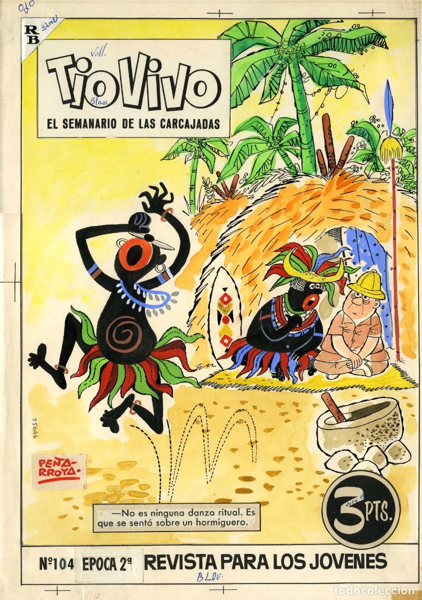 Tebeos: Portadas originales TioVivo 37 y 104 2&ordm; Epoca PE&Ntilde;ARROYA