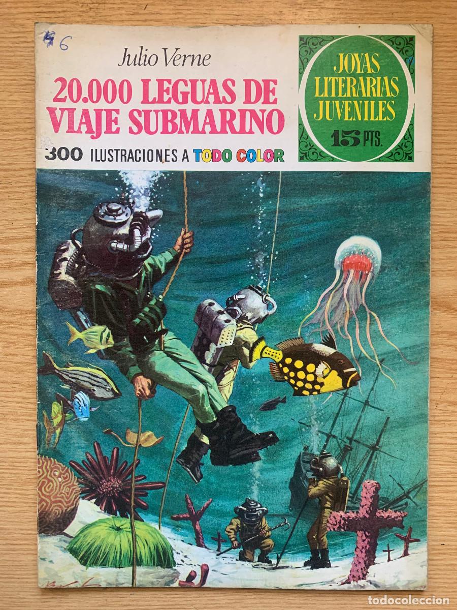 Tebeos: Joyas Literarias Juveniles n&ordm; 4: 20000 Leguas de Viaje Submarino - D2 1&ordf; Edici&oacute;n Blanca 1970 - MBE