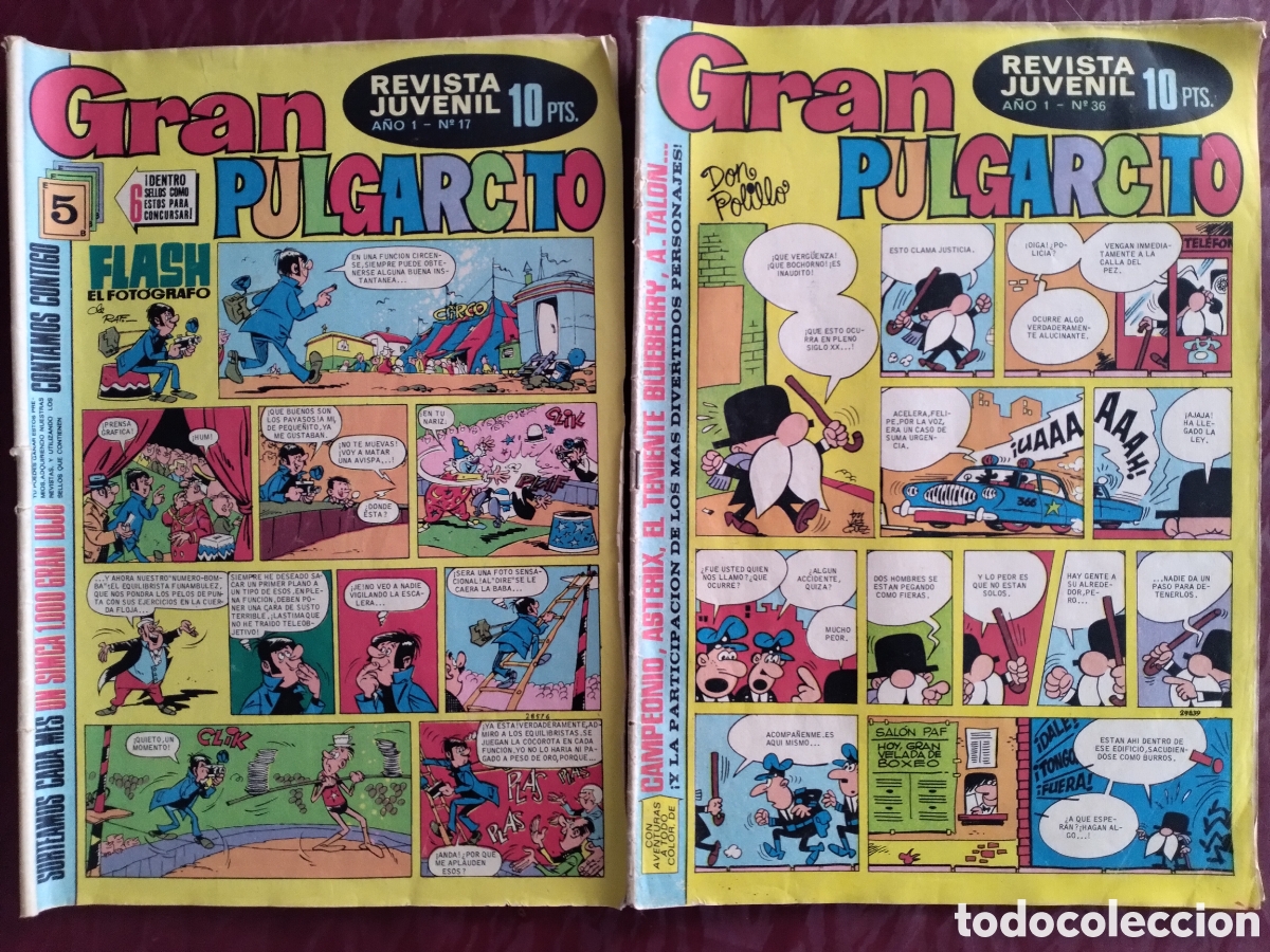 Comics: Gran Pulgarcito 17 y 36 edita Bruguera