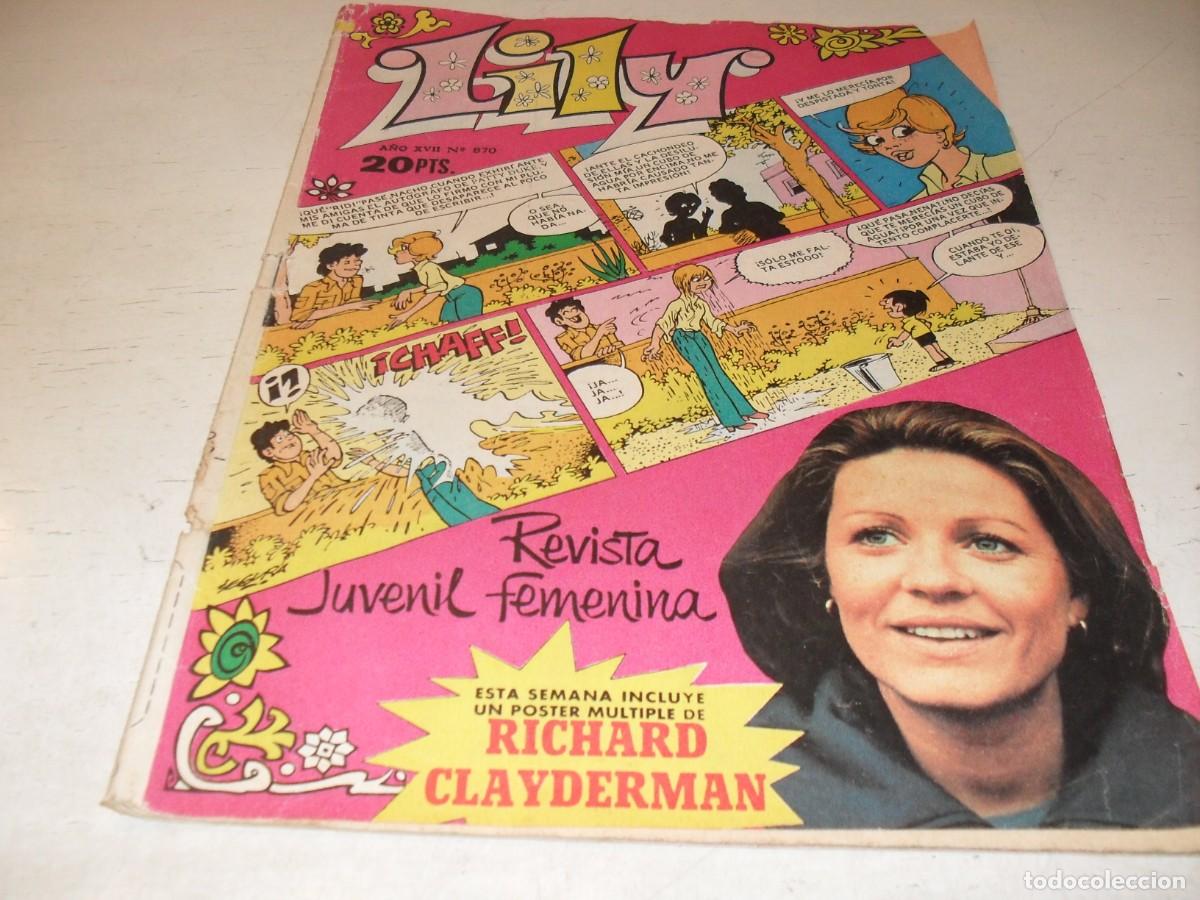 Tebeos: LILY N&ordm; 870,DE 1208,CON POSTER DE RICHARD CLAYDERMAN.BRUGUERA,1970