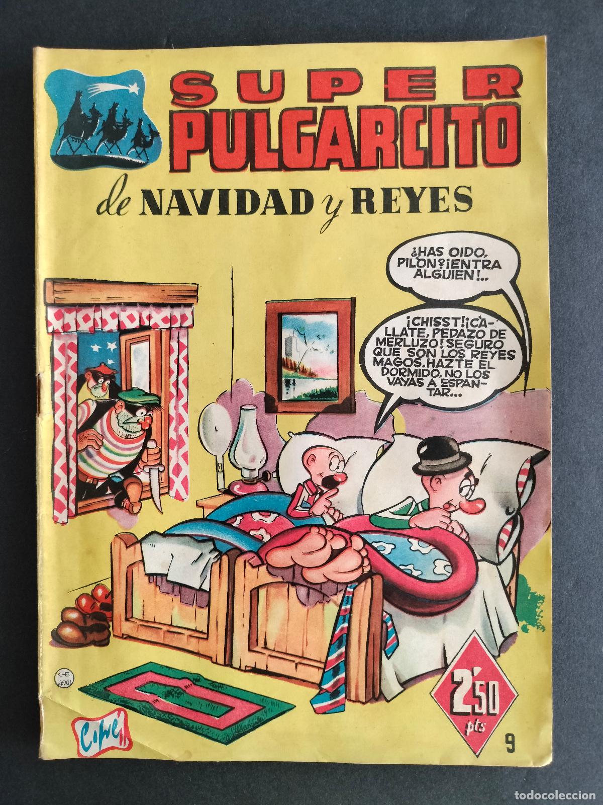 BDs: SUPER PULGARCITO N&ordm; 9 DE NAVIDAD Y REYES ORIGINAL DE EPOCA BRUGUERA 1949 BIEN CONSERVADO!!