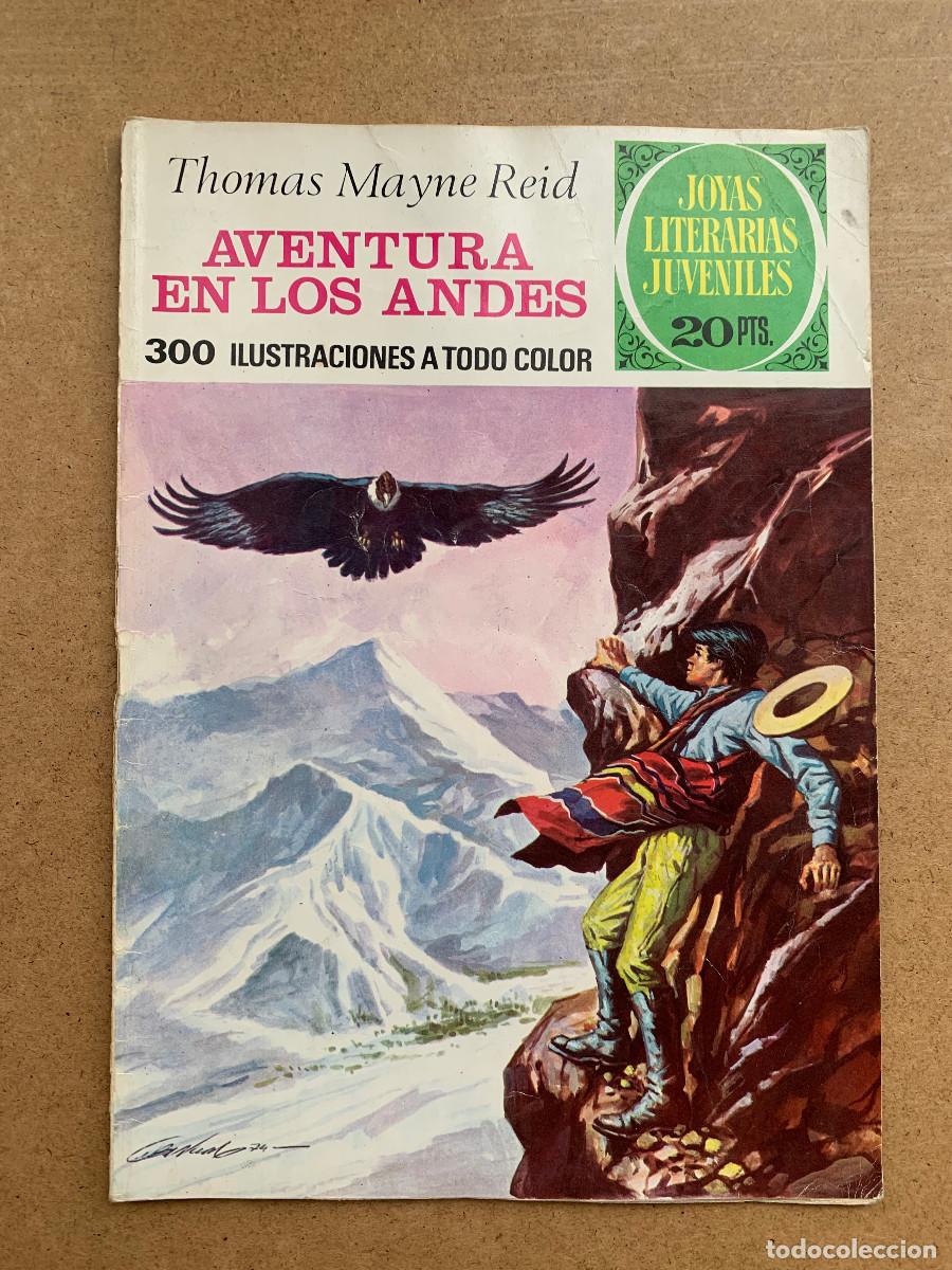 Tebeos: Joyas Literarias Juveniles n&ordm; 130: Aventura en los Andes de Thomas Mayne Reid - 1&ordf; Edici&oacute;n 1975