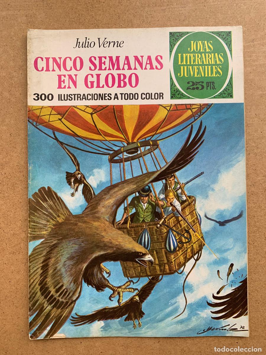 Tebeos: Joyas Literarias Juveniles n&ordm; 62: Cinco Semanas en Globo de Julio Verne - D2 Buen Estado