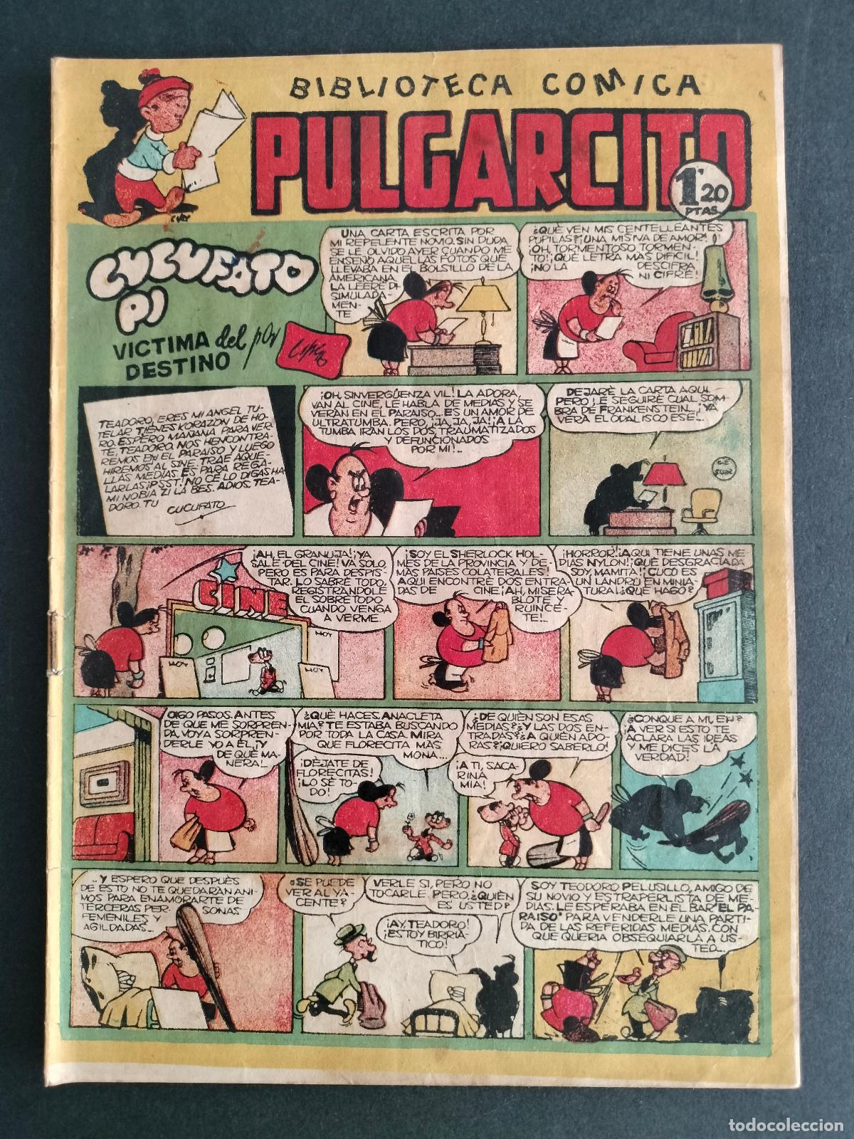 Livros de Banda Desenhada: PULGARCITO N&ordm; 154 EDITORIAL BRUGUERA 1950 BUEN ESTADO!!!