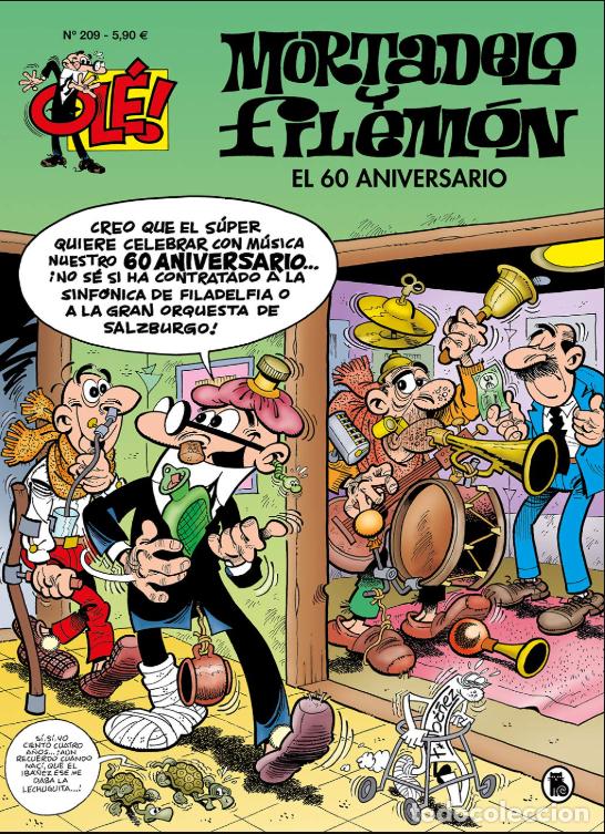 Tebeos: Mortadelo y Filem&oacute;n. El 60 aniversario (Ol&eacute;! Mortadelo 209) (Bruguera Cl&aacute;sica)