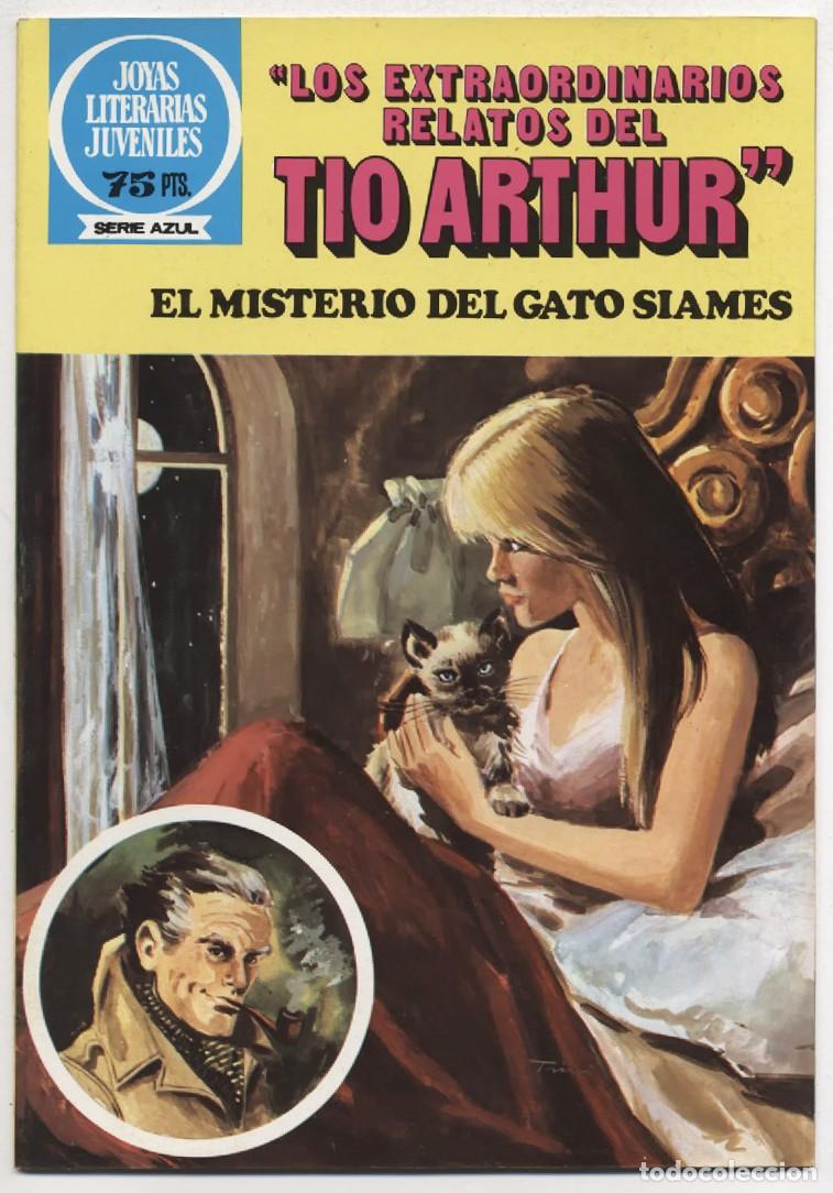 Tebeos: JOYAS LITERARIAS JUVENILES SERIE AZUL RELATOS TIO ARTHUR N&ordm; 87 MISTERIO GATO SIAMES 1983 EXCELENTE