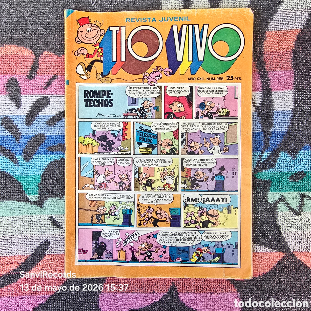 Tebeos: TIO VIVO, REVISTA JUVENIL 966 (A&Ntilde;O XXII) (BRUGUERA)