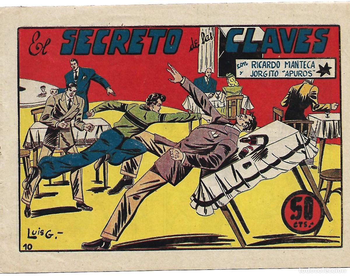 Tebeos: RICARDO MANTECA Y JORGITO APUROS N&ordm; 10 PENULTIMO-ORIGINAL BRUGUERA 1947 MUY BIEN- LEER BIEN
